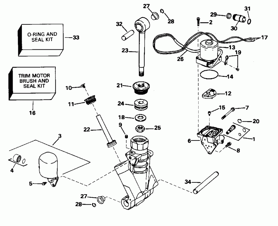 Evinrude E115GLEOC 1995  - wer Trim / tilt Hydraulic Assembly / wer Trim/tilt Hydraulic Assembly