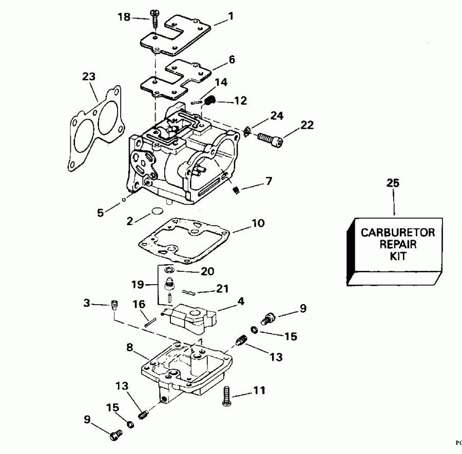 ����� Evinrude E115JKLEOC 1995  - rburetor