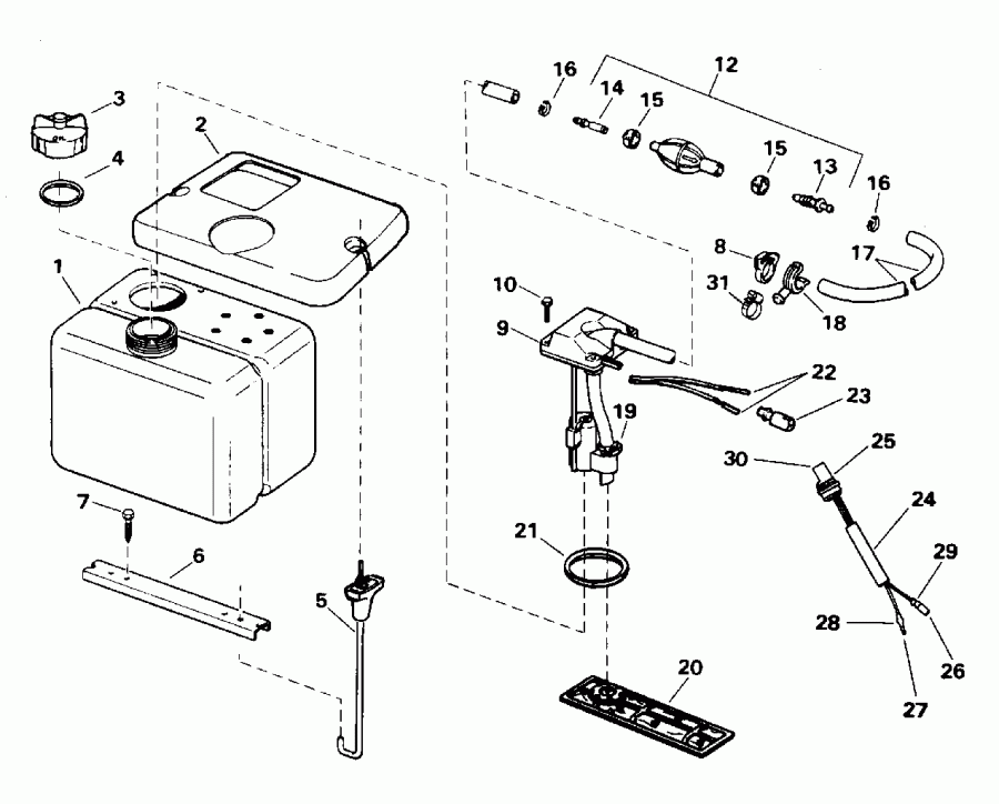 ��������� �������� ����� EVINRUDE E115JKLEOC 1995  - 1.8 ������ - 1.8 Gallon