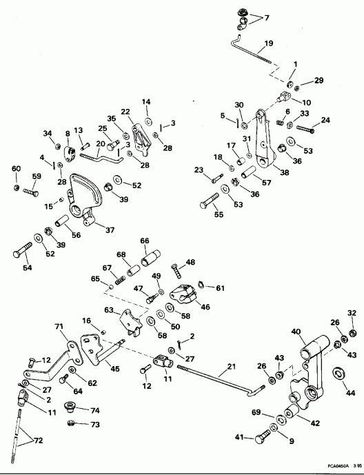 �������� ����� Evinrude E115JKLEOC 1995  - ift & Throttle Linkage - ift & ����������� ��������age