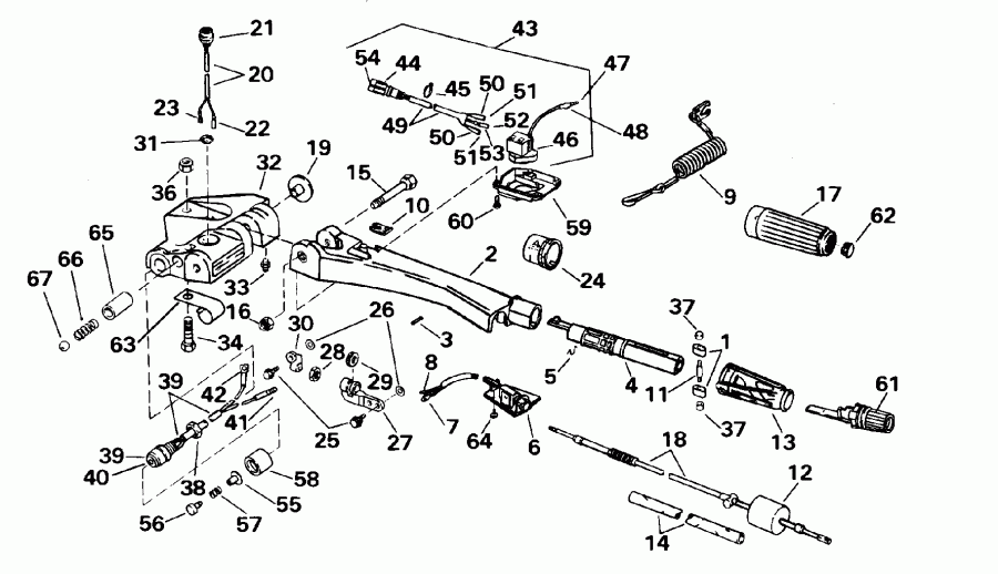 �������� ��������� ����� Evinrude E115JKLEOC 1995  - eering Handle
