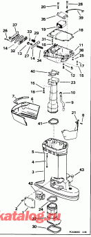 ����� EVINRUDE E115JLEOR 1995  - haust ������ - haust Housing