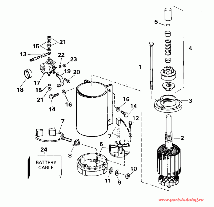 �������� ����� Evinrude E115MLEOR 1995  - ectric Starter & Solenoid - ectric ������� & Solenoid