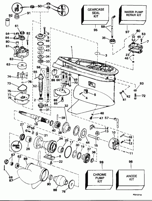 ��������� �������� ����� EVINRUDE E115SLEOC 1995  - 25 In. Models / 25 ���� Models