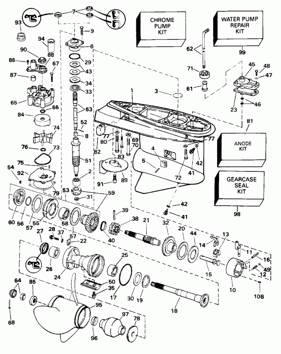  EVINRUDE E130CXAOR 1995  - 130cx Counter Rotation / 130cx �������� ��������