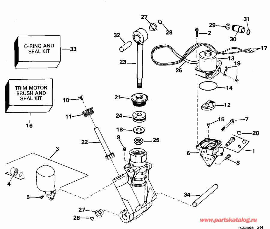  EVINRUDE E130CXAOR 1995  - wer Trim / tilt Hydraulic Assembly / wer Trim/tilt Hydraulic Assembly