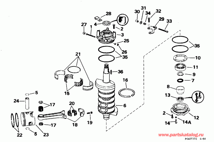 ��������� ������� E130TLEOA 1995  - ank��� & ������� - ankshaft & Piston