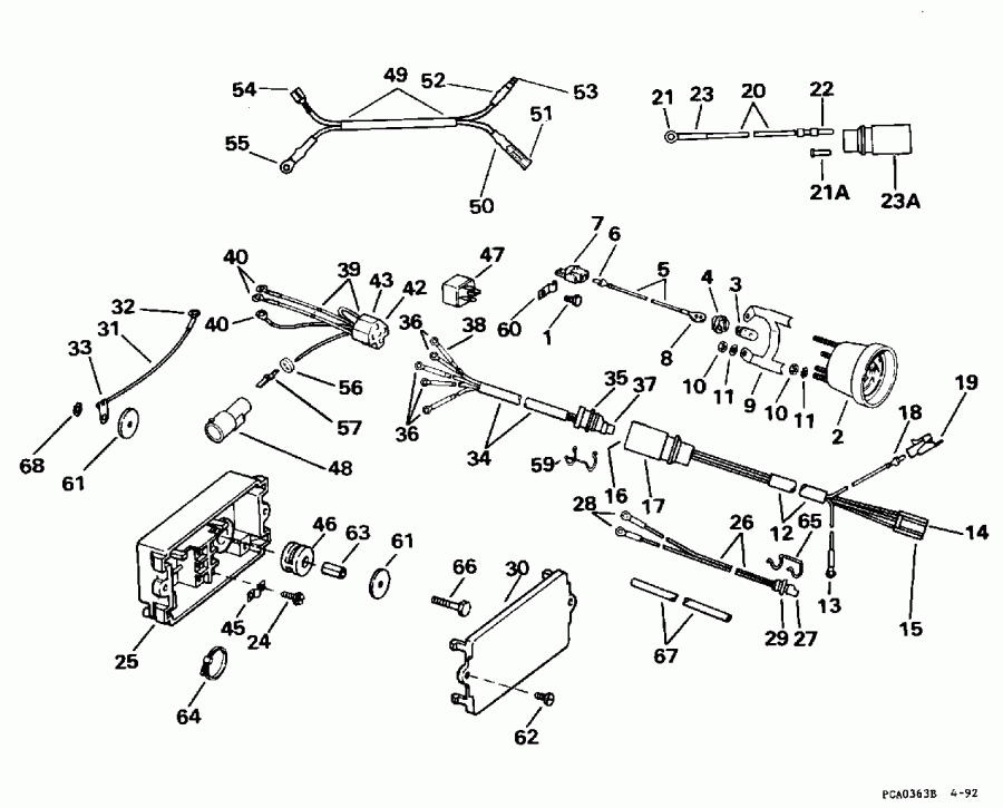 ��������� ��������� Evinrude E130TXAOR 1995  - wer Trim/tilt Electrical - wer Trim / tilt ���������