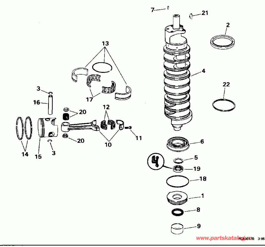 ����� ������� E150ELEOM 1995  - ankshaft & Pistons - ank��� & ������