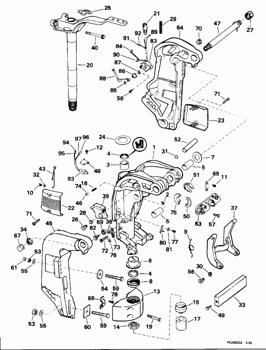 �������� ����� EVINRUDE E150ELEOM 1995  - dsection / dsection