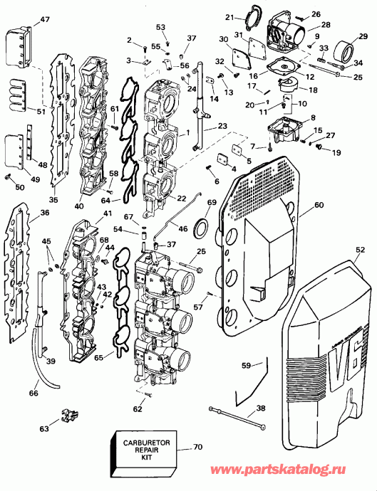 ��������� �������� ����� EVINRUDE E150EXEOM 1995  - 150 H.p.