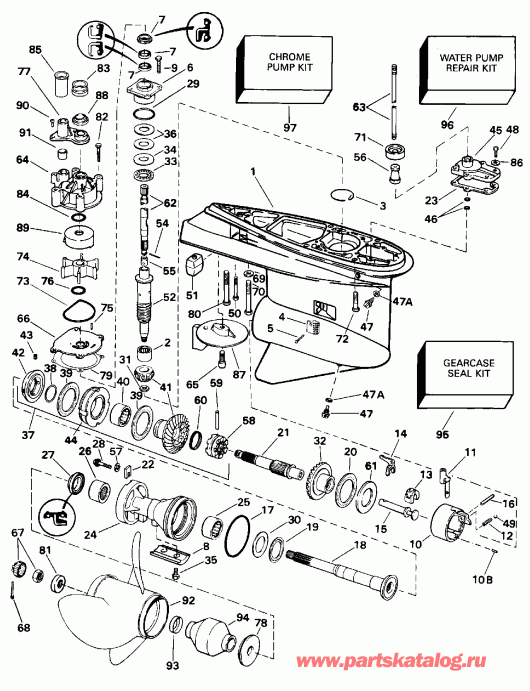 �������� ����� EVINRUDE E150EXEOM 1995  - �������� �������� - Counter Rotation