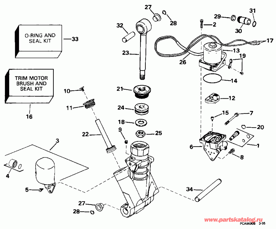  EVINRUDE E150SLEOM 1995  - wer Trim/tilt Hydraulic Assembly / wer Trim / tilt Hydraulic Assembly