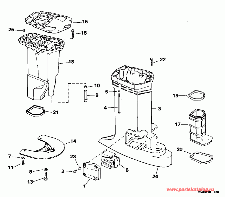 ��������� �������� ����� EVINRUDE E150WTLEOR 1995  - haust Housing