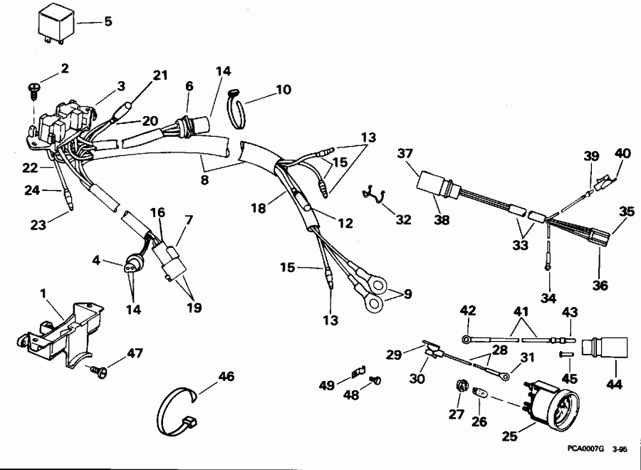 ����� Evinrude E150WTXEOR 1995  - wer Trim / tilt ��������� / wer Trim/tilt Electrical