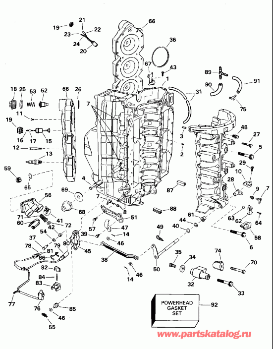  EVINRUDE E175GLEOM 1995  - linder & ������ ��������� - linder & Crankcase