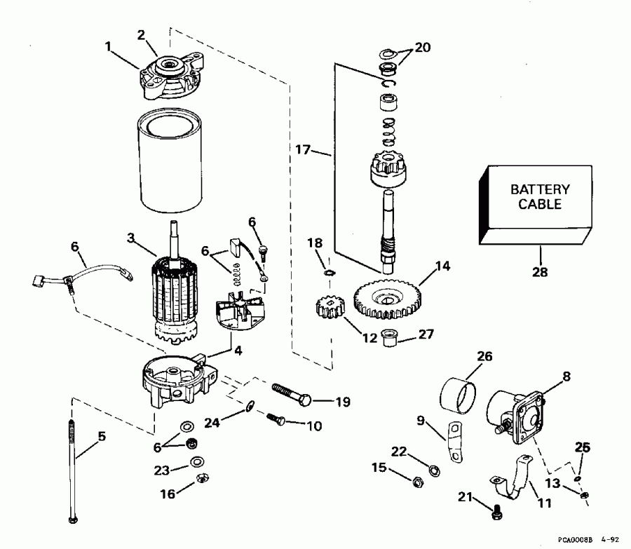  Evinrude E175NXEOM 1995  - ectric Starter & Solenoid - ectric ������� & Solenoid