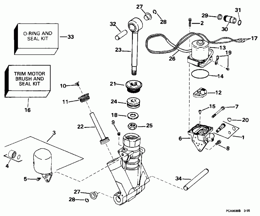 �������� ����� Evinrude E175NXEOM 1995  - wer Trim / tilt Hydraulic Assembly