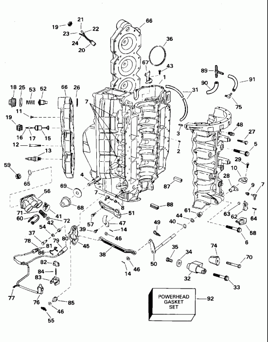 ����� ������� E175SLEOM 1995  - linder & Crankcase / linder & ������ ���������