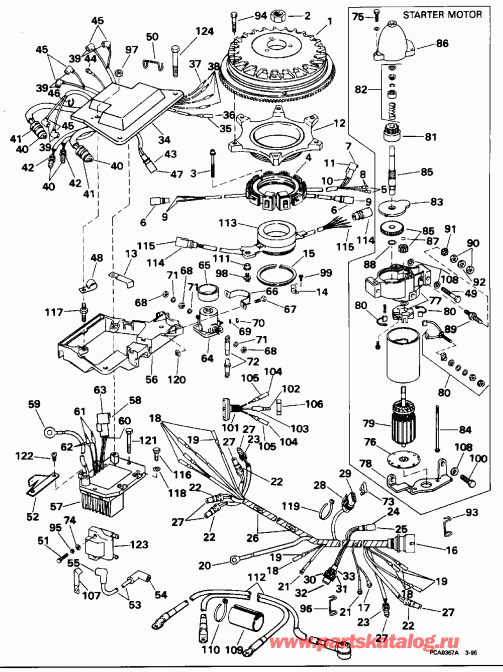 ��������� ��������� Evinrude E200CXEOC 1995  - nition System & Starter Motor / nition System & ��������� ��������
