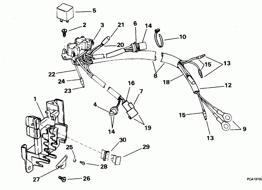 �������� ����� EVINRUDE E225PXEOB 1995  - wer Trim / tilt ���������