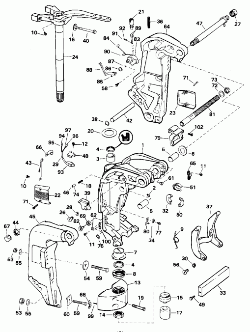 ��������� EVINRUDE E225PZEOB 1995  - dsection - dsection