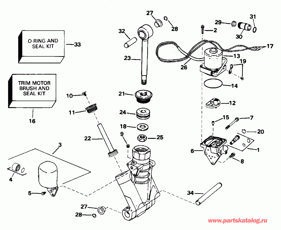 ��������� ����� EVINRUDE E225STLEOB 1995  - wer Trim / tilt Hydraulic Assembly / wer Trim/tilt Hydraulic Assembly