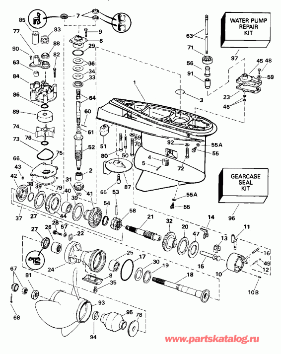  EVINRUDE E225TXEOB 1995  - �������� �������� / Counter Rotation
