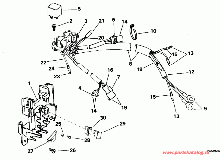 �������� ����� Evinrude E225TXEOB 1995  - wer Trim/tilt Electrical / wer Trim / tilt ���������