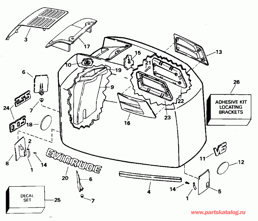 �������� ��������� ����� Evinrude E225TZEOB 1995  - Evinrude - 200stl, 225stl - Evinrude - 200stl, 225stl