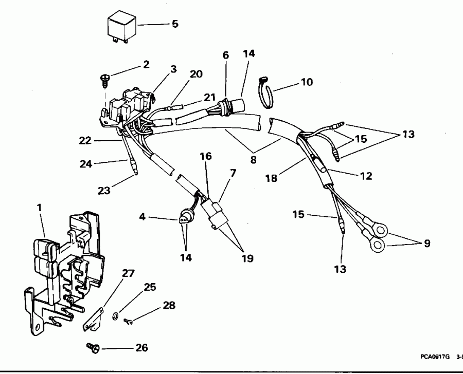 ��������� EVINRUDE E250CXEOR 1995  - wer Trim / tilt ��������� / wer Trim/tilt Electrical