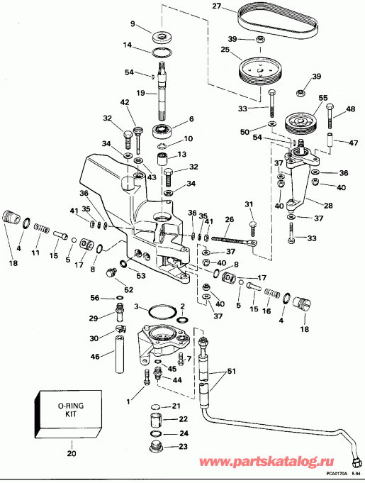 �������� ����� Evinrude E250CZEOR 1995  - wer ������� ������� ����� Assembly / wer Steering Pump Assembly