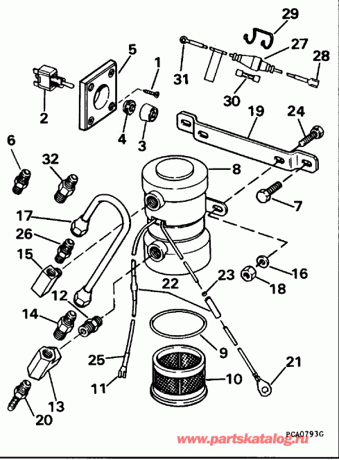 ��������� EVINRUDE E250TZEOR 1995  - ectric Primer Pump Assy. / ectric ��������� �����.