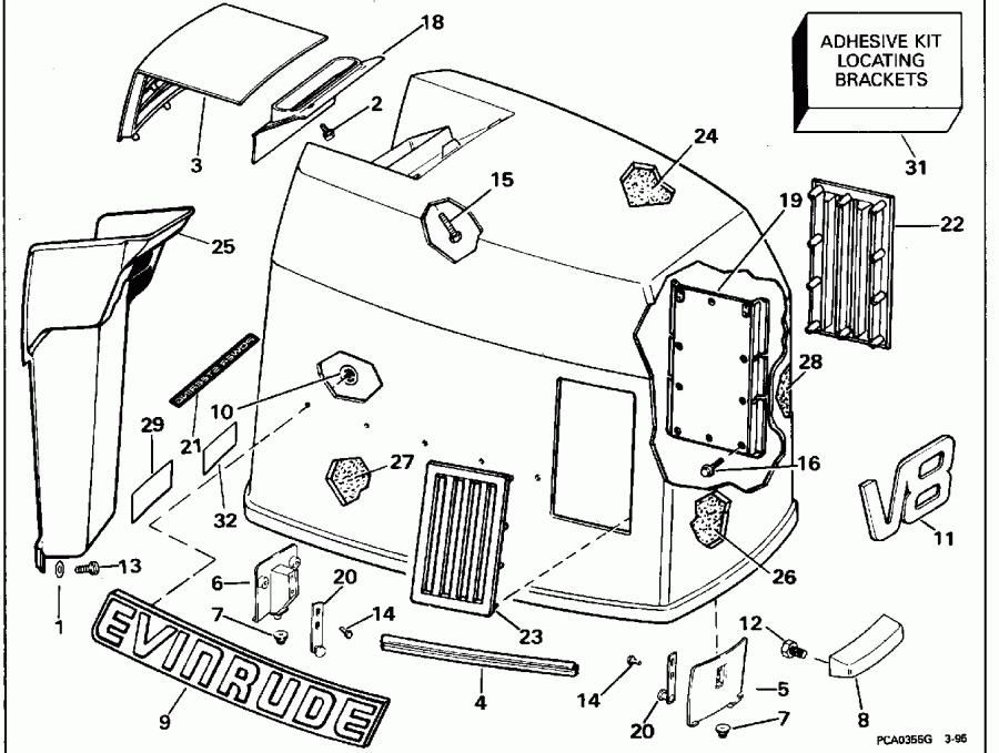 �������� ����� EVINRUDE E250TZEOR 1995  - Evinrude