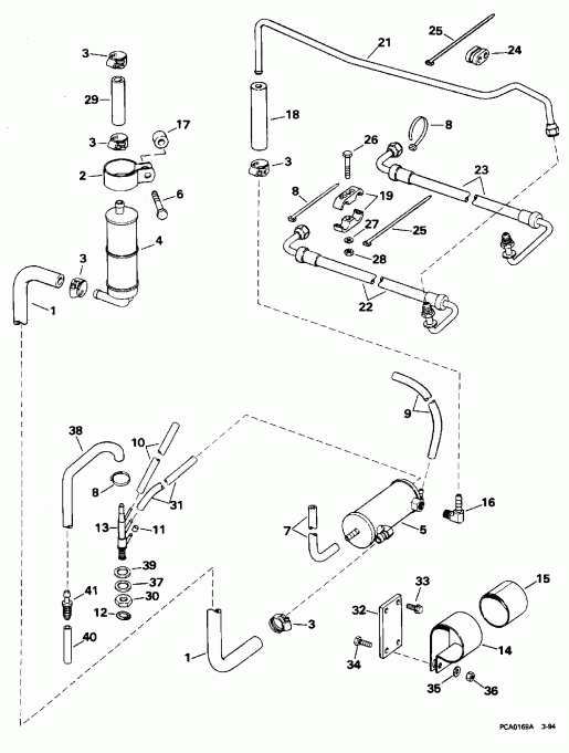��������� �������� ����� EVINRUDE E300PXEOR 1995  - wer Steering Group