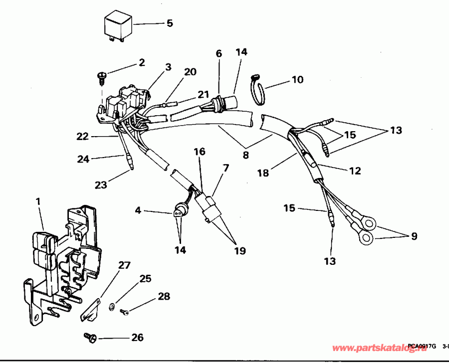 ������� E300PXEOR 1995  - wer Trim / tilt ��������� / wer Trim/tilt Electrical