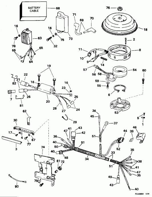 ��������� ��������� Evinrude E40EEOD 1995  - Electric Start 40te - 40ttl Models - Electric Start 40te - 40ttl Models