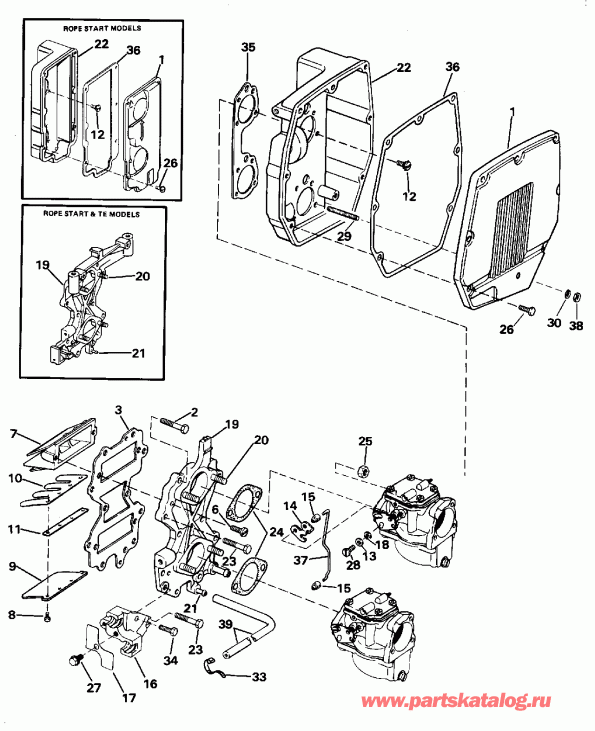 �������� ����� Evinrude E40EEOD 1995  - take Manifold