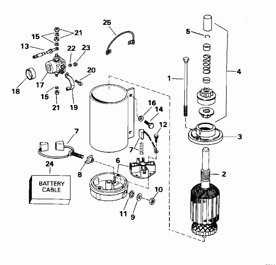  Evinrude E48ESLEOS 1995  - ectric Starter & Solenoid