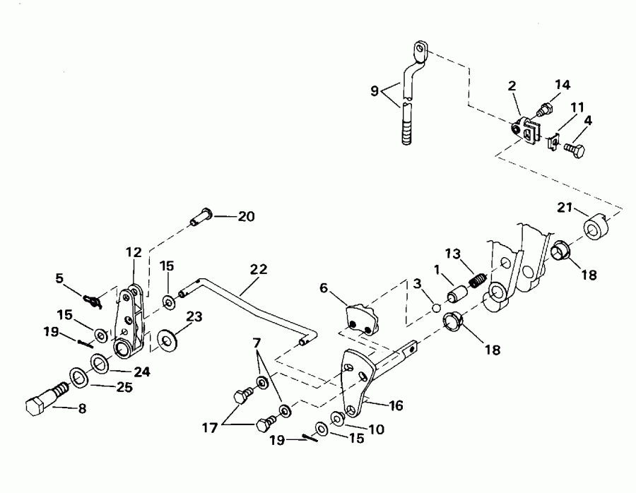 ��������� Evinrude E48ESLEOS 1995  - ift & ����������� ��������age (continued) / ift & Throttle Linkage (continued)