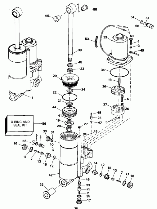 �������� ��������� ����� Evinrude E50BEEOD 1995  - wer Trim / tilt