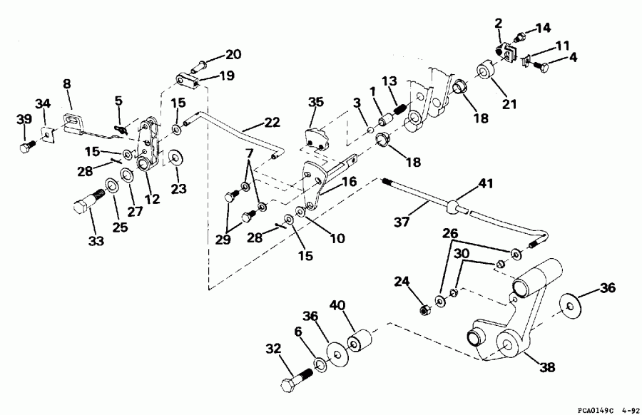 ����� EVINRUDE E50BEEOD 1995  - ift & Throttle Linkage (continued) - ift & ����������� ��������age (continued)