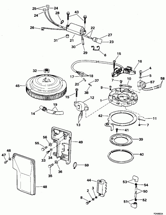   Evinrude E50BELEOD 1995  - 25 & 40 Rope Start - 25 & 40  Start