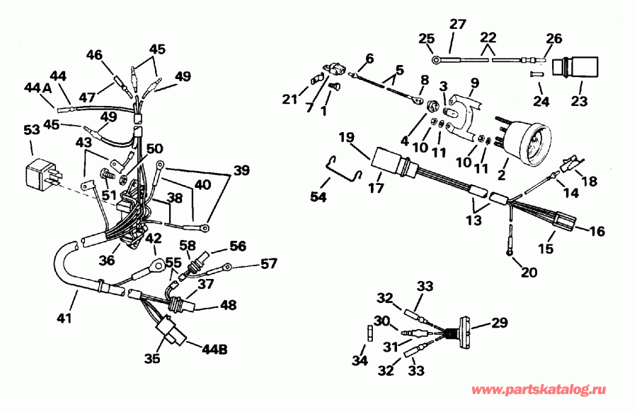  EVINRUDE E50DTLEOS 1995  - wer Trim / tilt ��������� / wer Trim/tilt Electrical