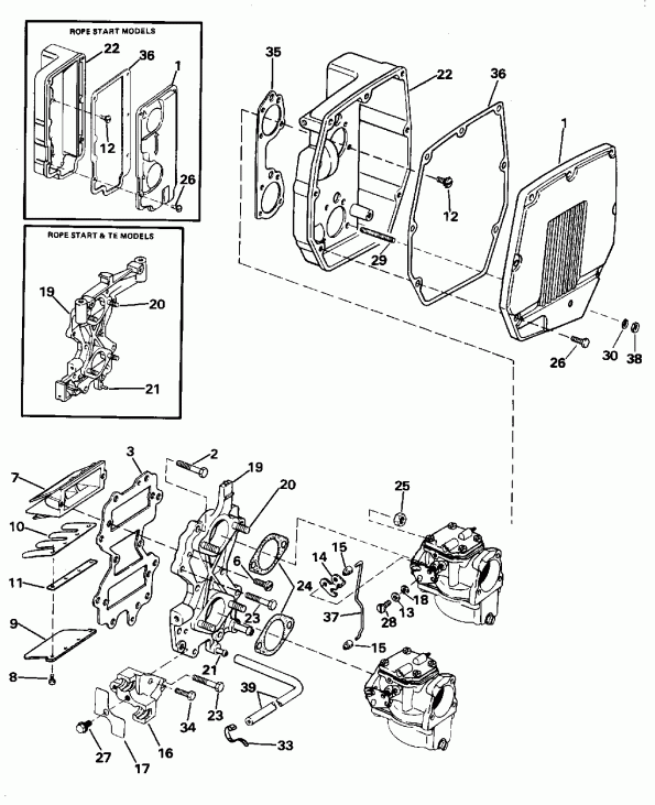 �������� ��������� ����� EVINRUDE E50TELEOD 1995  - take ��������� / take Manifold