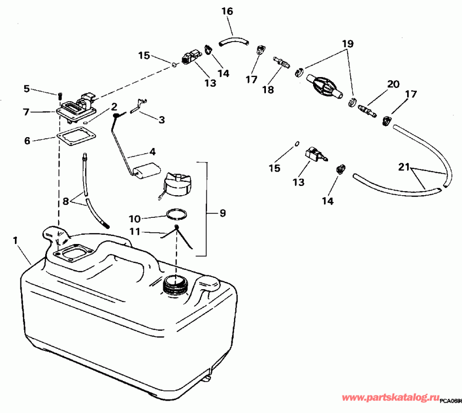 ��������� ����� EVINRUDE E50TLEOD 1995  - el Tank