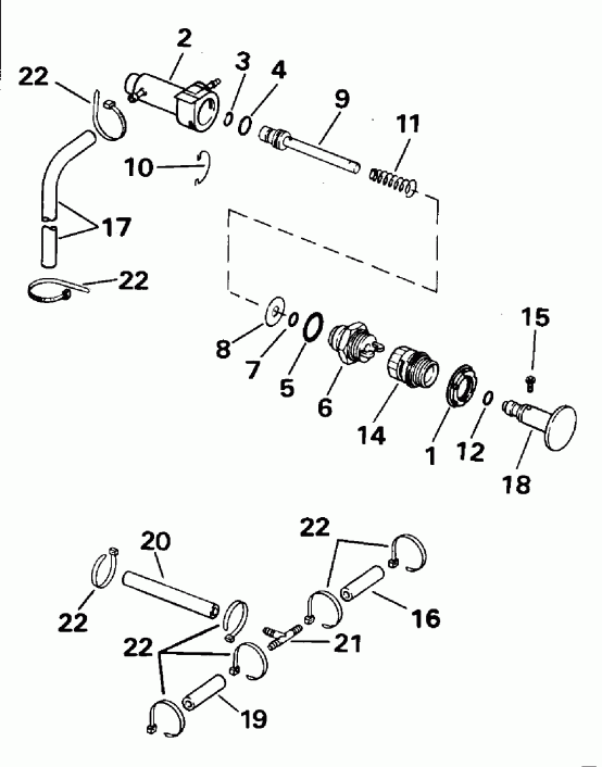 ��������� �������� ����� Evinrude E50TLEOD 1995  - ������ Start / Manual Start
