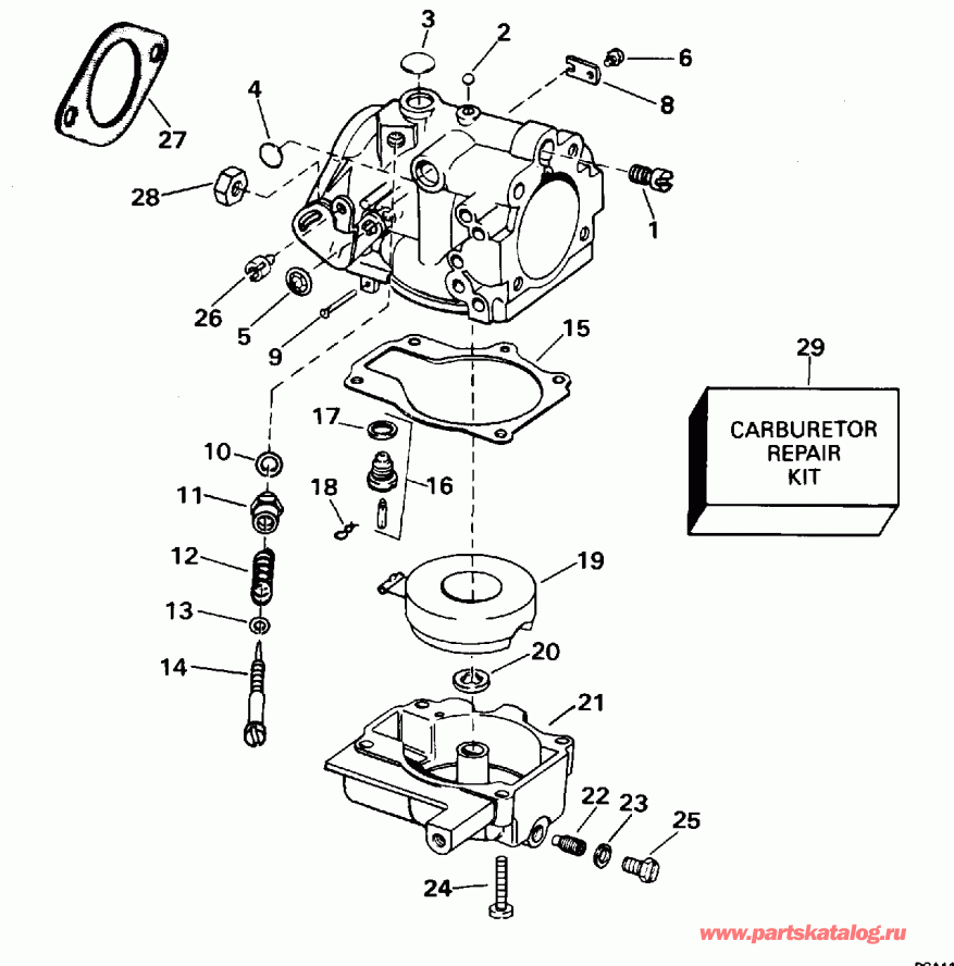 ��������� ��������� EVINRUDE E50TTLEOS 1995  - 25si