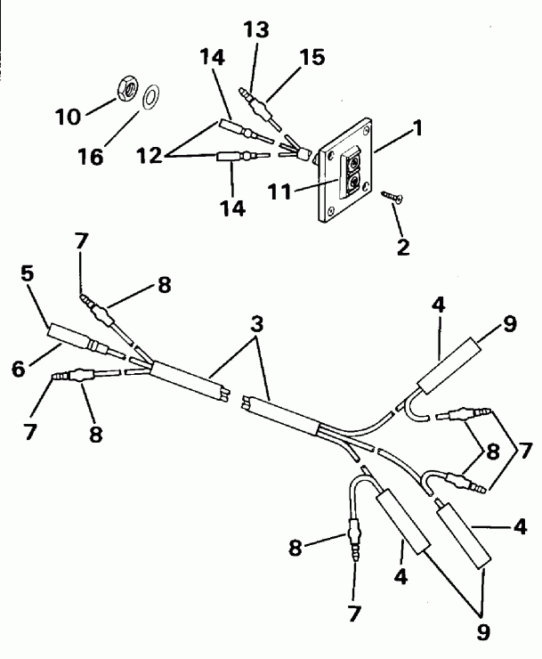 ��������� ��������� Evinrude E50TTLEOS 1995  - mote Tilt ������������� Kit / mote Tilt Switch Kit