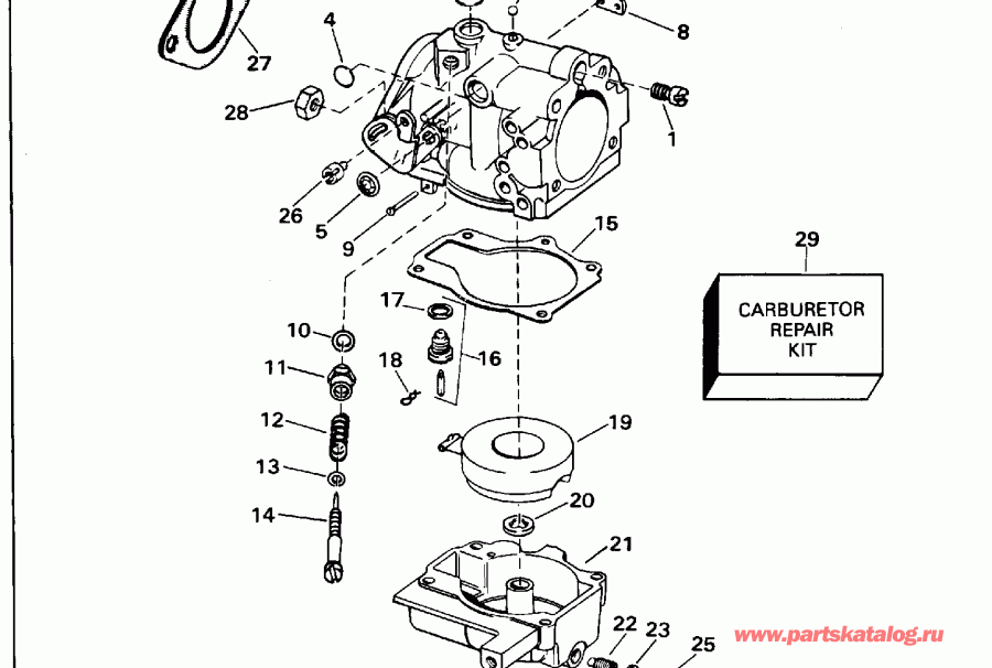 ��������� �������� ����� Evinrude E60TLEOC 1995  - 25si / 25si